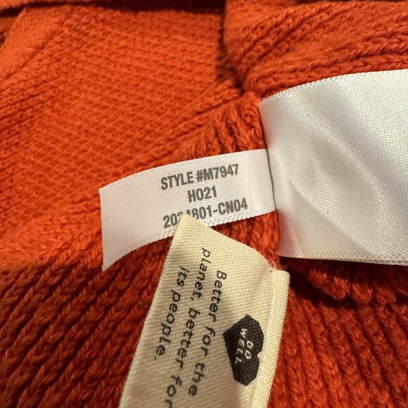 Madewell Sweater Preppy Cozy Retro Minimalist Cross Back Turtleneck Orange XXS - Picture 5 of 6